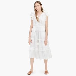 White Jcrew Point Sur Pom Pom dress size 4